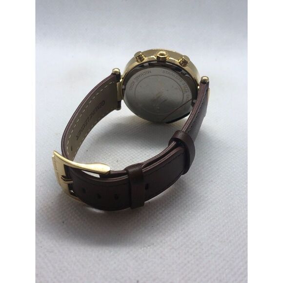 Michael Kors MK5632 Women Brown Leather Analog Champange Dial Wrist Watch BP530 - Picture 9 of 9